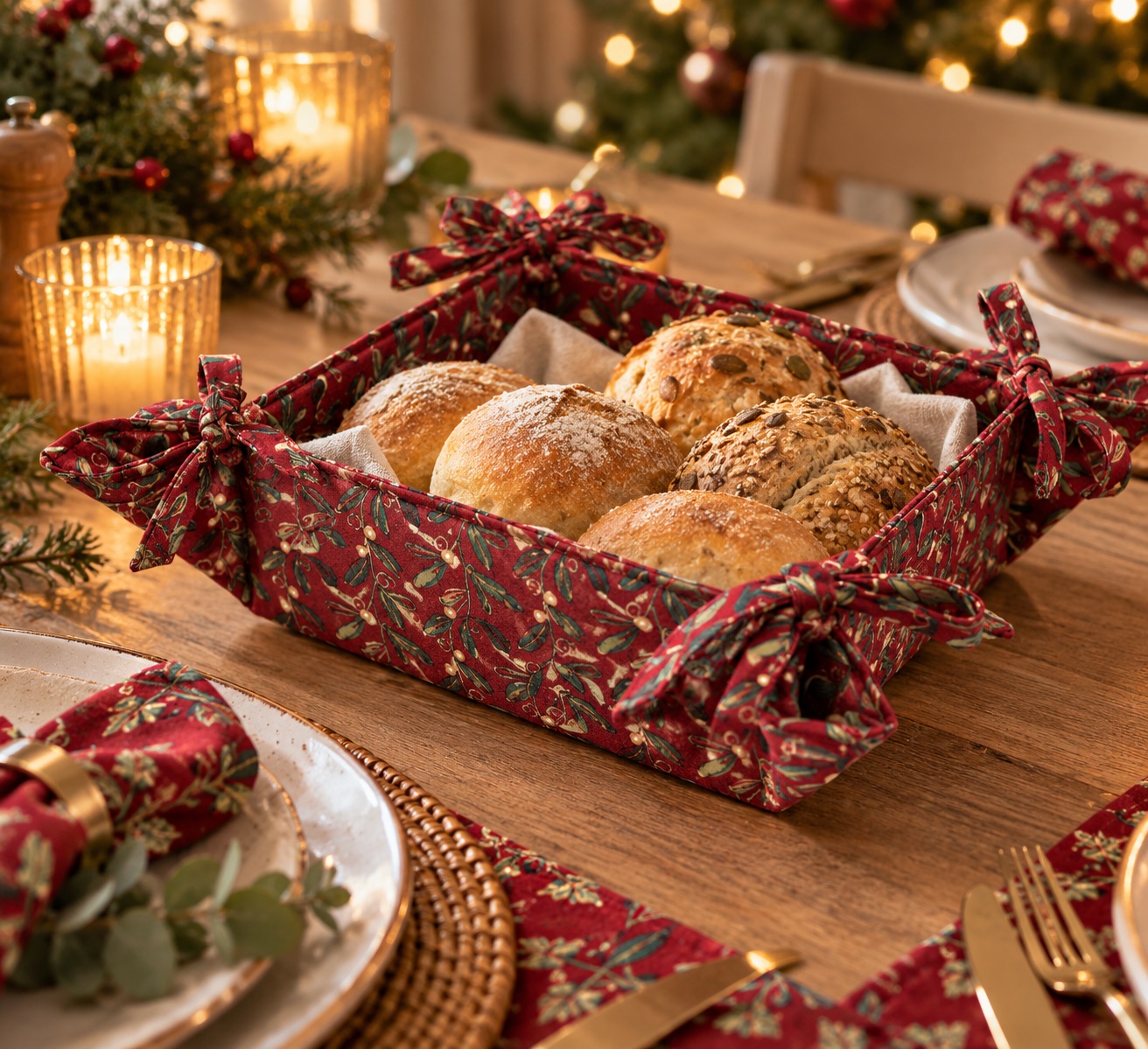 Under The Mistletoe Bread Basket