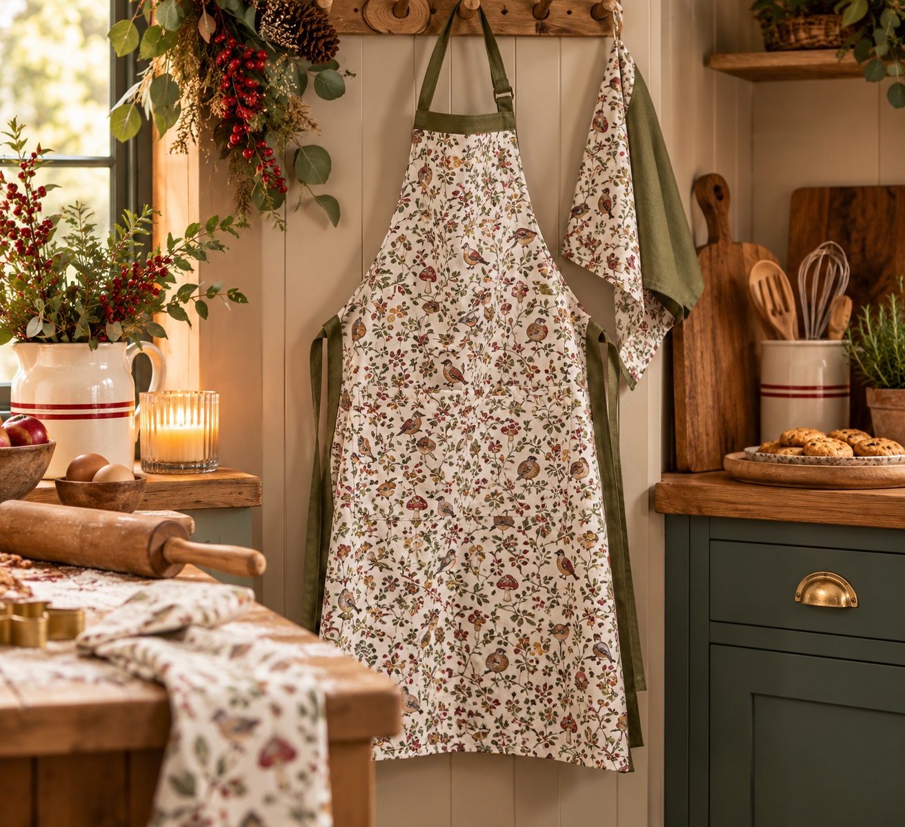 Into The Woods Apron Olive
