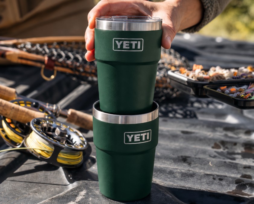 YETI Rambler 16oz Stackable Cup Black Forest Green
