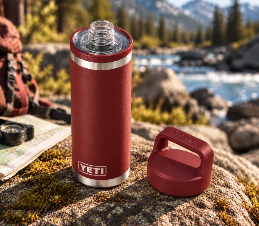 YETI Rambler 18oz Chug Bottle Stag Red