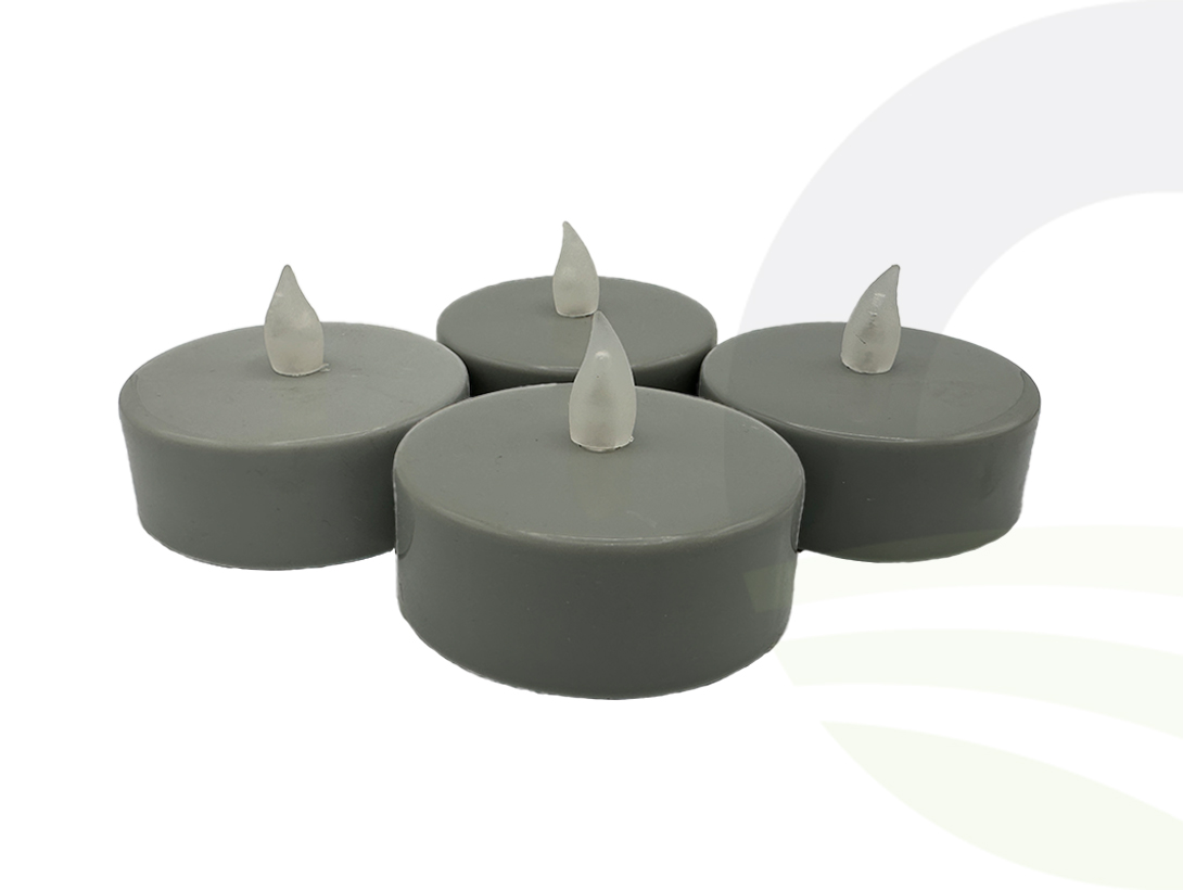 Battery Tea Lights Grey 4pk (Colour: Grey)