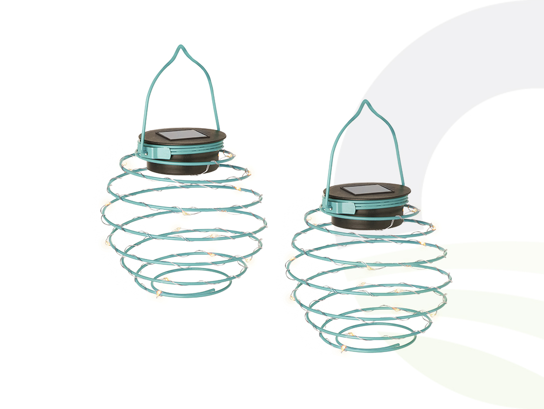Solar Spiral Lanterns 2 Pack 15 LED