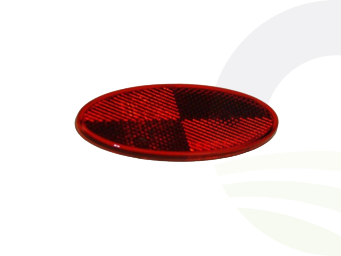 Oval Self Adhesive Red Reflector 